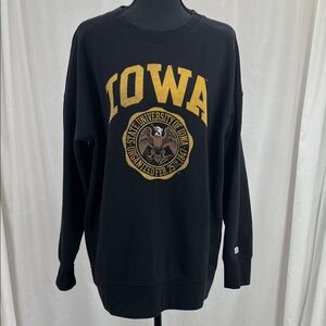 Iowa Black Pullover Crewneck Sweatshirt Men’s Medium Collegiate Americana
